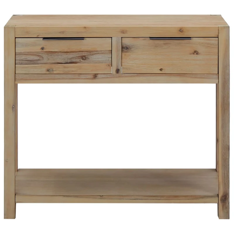 Table d'appoint console pratique avec tiroirs pour une entrée organisée 82 x 33 x 73 cm bois d'acacia massif brun DEC031578