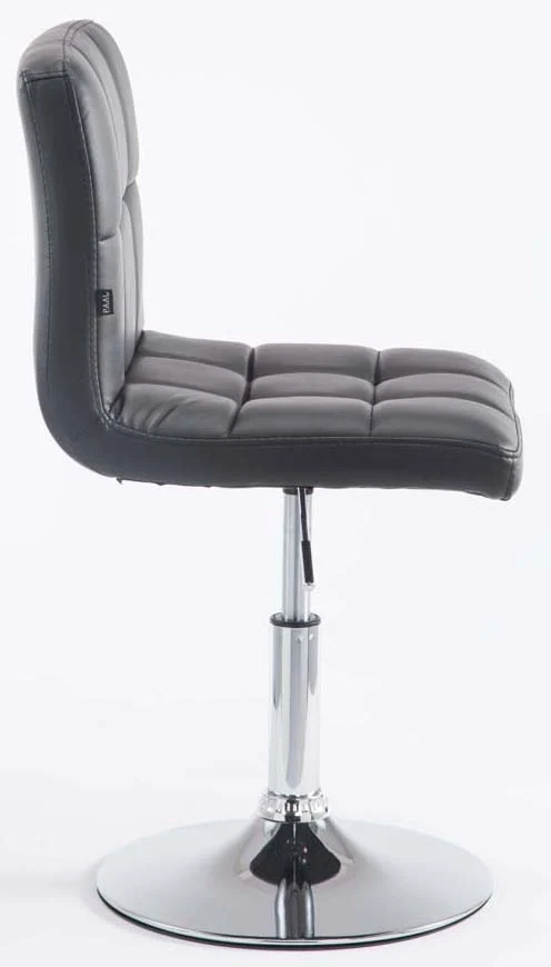 Lot de 2 chaises de salle à manger style moderne et design en synthétique noir hauteur réglable pivotant pieds en métal 10_0000223