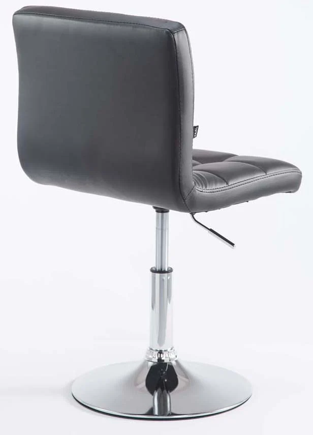 Lot de 2 chaises de salle à manger style moderne et design en synthétique noir hauteur réglable pivotant pieds en métal 10_0000223
