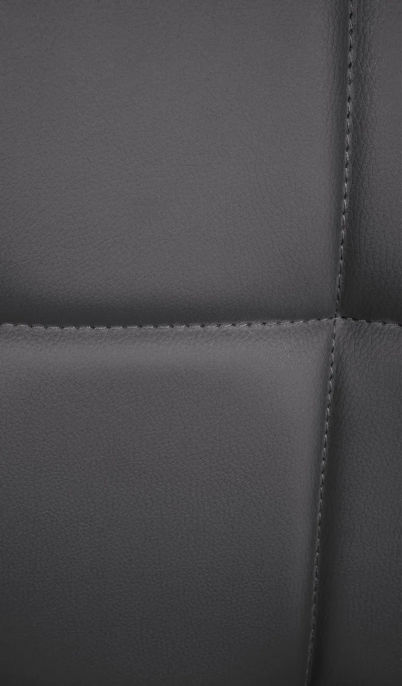 Chaise de salle à manger x1 hauteur réglable design moderne couture décorative en PVC noir piètement en métal 10_0005499