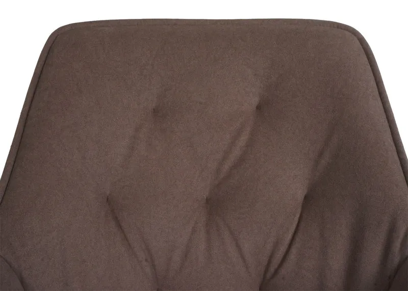 Lot de 2 chaises de salle à manger rembourrée avec accoudoir rotatif métal et tissu marron 04_0007376