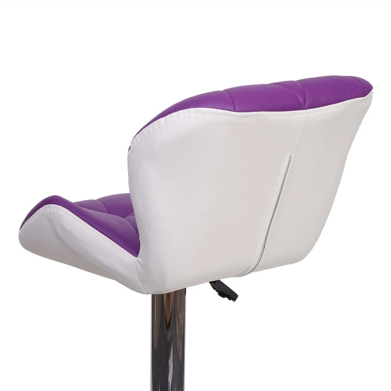 2x tabourets de bar chaise de comptoir hauteur réglable en synthétique violet cadre en acier chromé 04_0000118