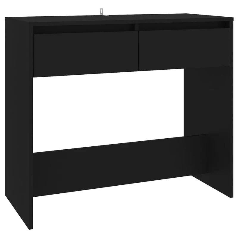 Meuble d'entrée table console design élégant avec tiroirs 89 x 41 x 76,5 cm aggloméré noir DEC032176