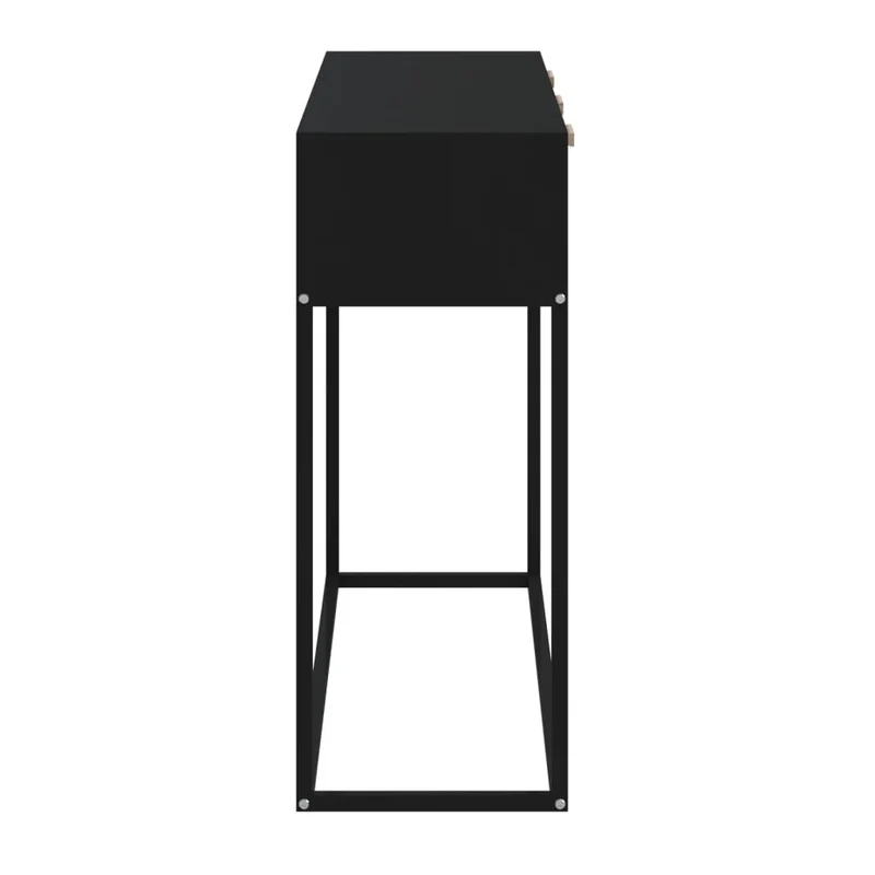 Meuble d'entrée table console design élégant avec tiroirs 105 x 30 x 75 cm bois d'ingénierie et fer noir DEC032094