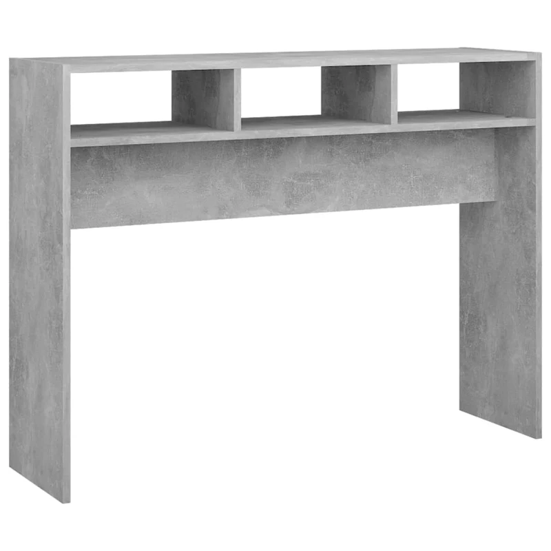 Meuble d'entrée table console design élégant avec compartiments 105 x 30 x 80 cm bois d'ingénierie couleur gris béton DEC032015