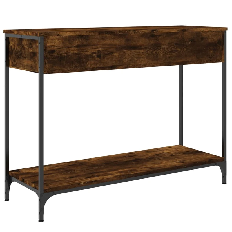 Meuble d'entrée table console design élégant avec tiroirs 100 x 34,5 x 75 cm bois d'ingénierie marron et métal DEC031763