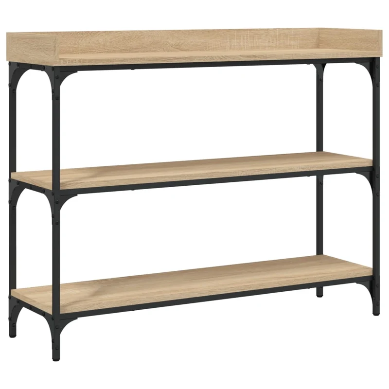 Meuble d'entrée table console design élégant avec étagères 100 x 30 x 80 cm MDF et métal DEC031665