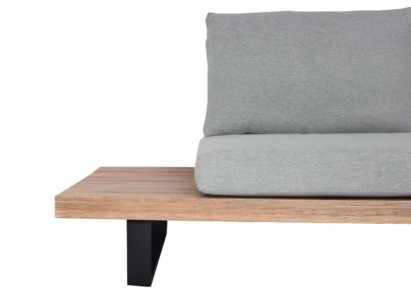 Salon de jardin avec fauteuil hwc-h54 salon de jardin avec canapé en polybois d'acacia filé mvg aluminium marron clair revêtement gris clair 04_0008296
