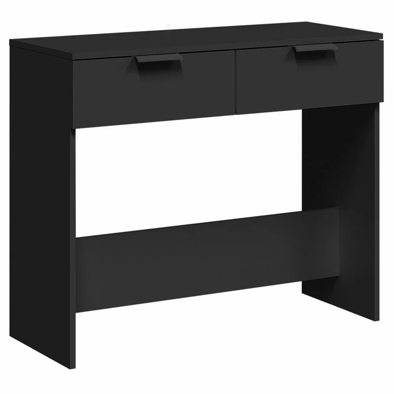 Table console d'entrée fonctionnel et stylé avec tiroirs 90 x 36 x 75 cm bois d'ingénierie noir DEC032180
