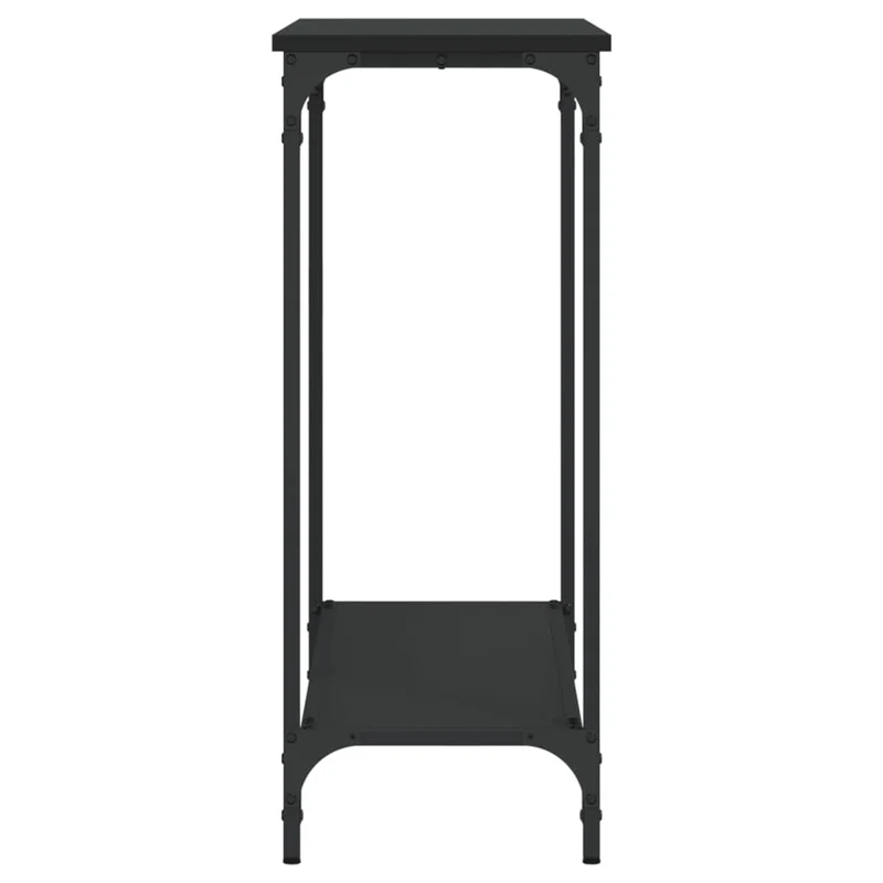 Table console fonctionnel et stylé avec étagère 101 x 30,5 x 75 cm bois d'ingénierie noir et métal DEC032088