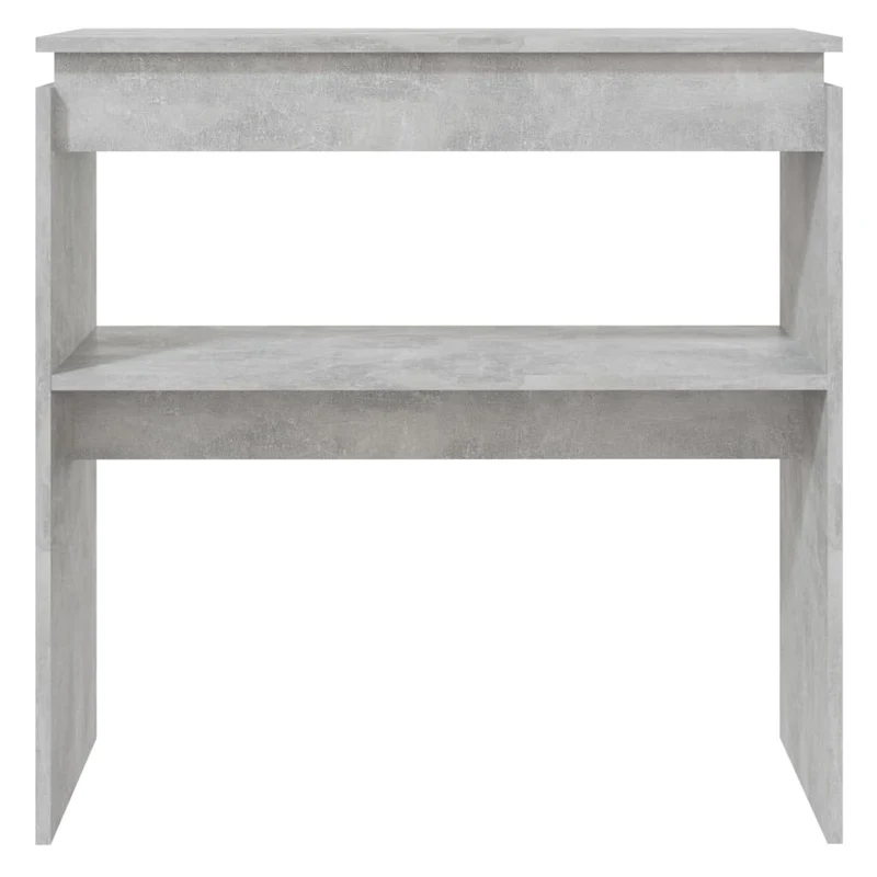 Table console d'entrée fonctionnel et stylé avec étagères 80 x 30 x 80 cm aggloméré couleur gris béton DEC032017