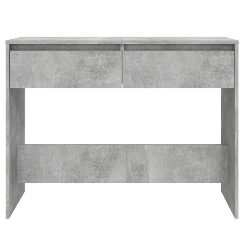 Table console d'entrée fonctionnel et stylé avec tiroirs 100 x 35 x 76,5 cm bois d'ingénierie couleur gris béton DEC032011
