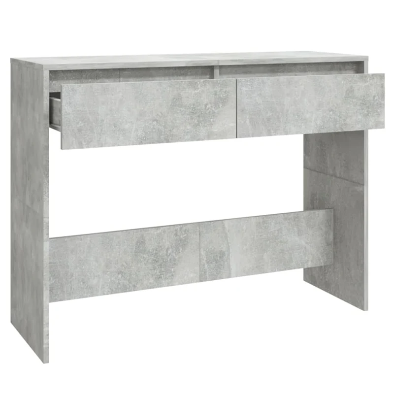 Table console d'entrée fonctionnel et stylé avec tiroirs 100 x 35 x 76,5 cm bois d'ingénierie couleur gris béton DEC032011