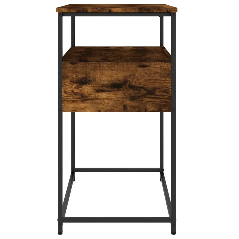 Table console d'entrée fonctionnel et stylé avec tiroirs 75 x 40 x 75 cm bois d'ingénierie marron et métal DEC031816