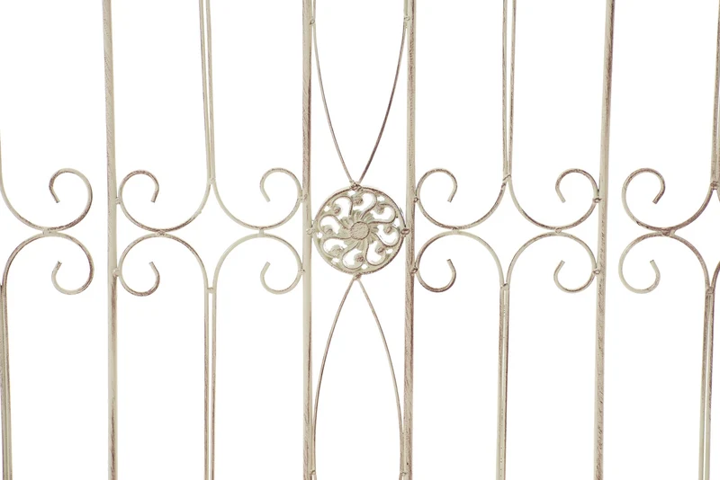 Clôture bordure de jardin 115x125 cm en métal crème vieilli 10_0002949