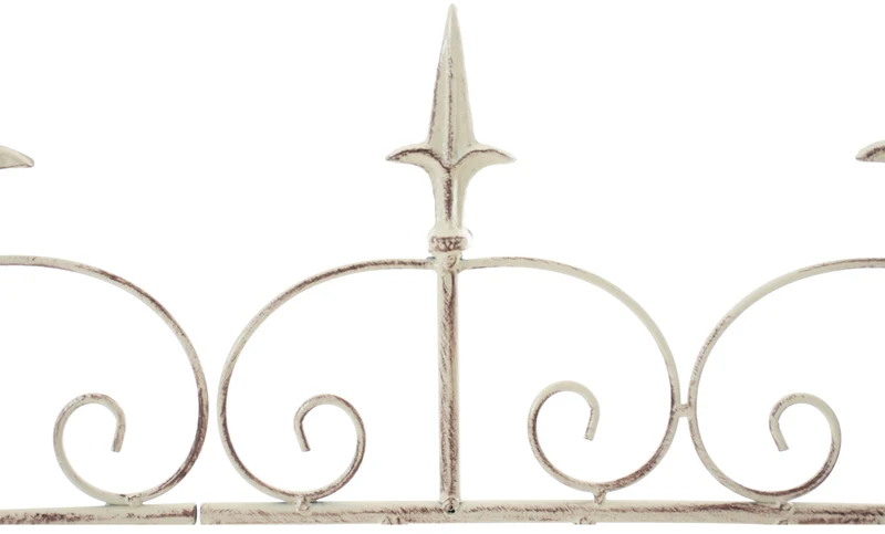 Clôture bordure de jardin 115x125 cm en métal crème vieilli 10_0002949