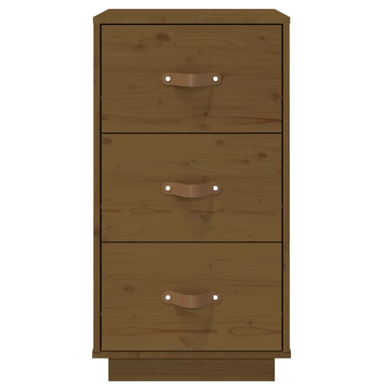 Lot de 2 tables de chevet avec 3 tiroirs 40 x 40 x 75 cm bois de pin couleur marron miel DEC036220