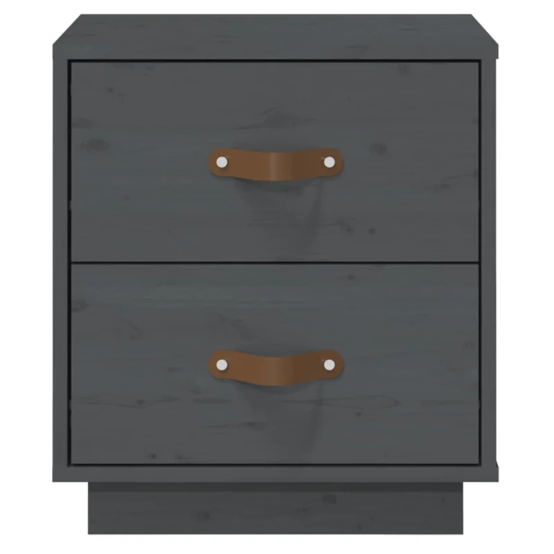 Lot de 2 tables de chevet avec deux tiroirs 40 x 34 x 45 cm bois de pin gris DEC036218