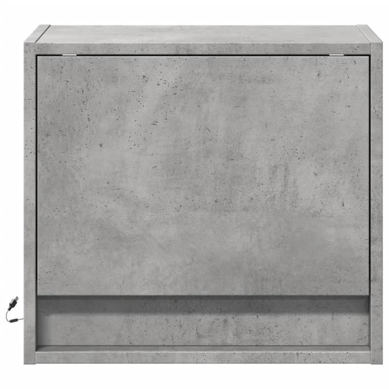 Lot de 2 tables de chevet murales avec lumières LED 45 x 31 x 40,5 cm bois d'ingénierie gris DEC036154