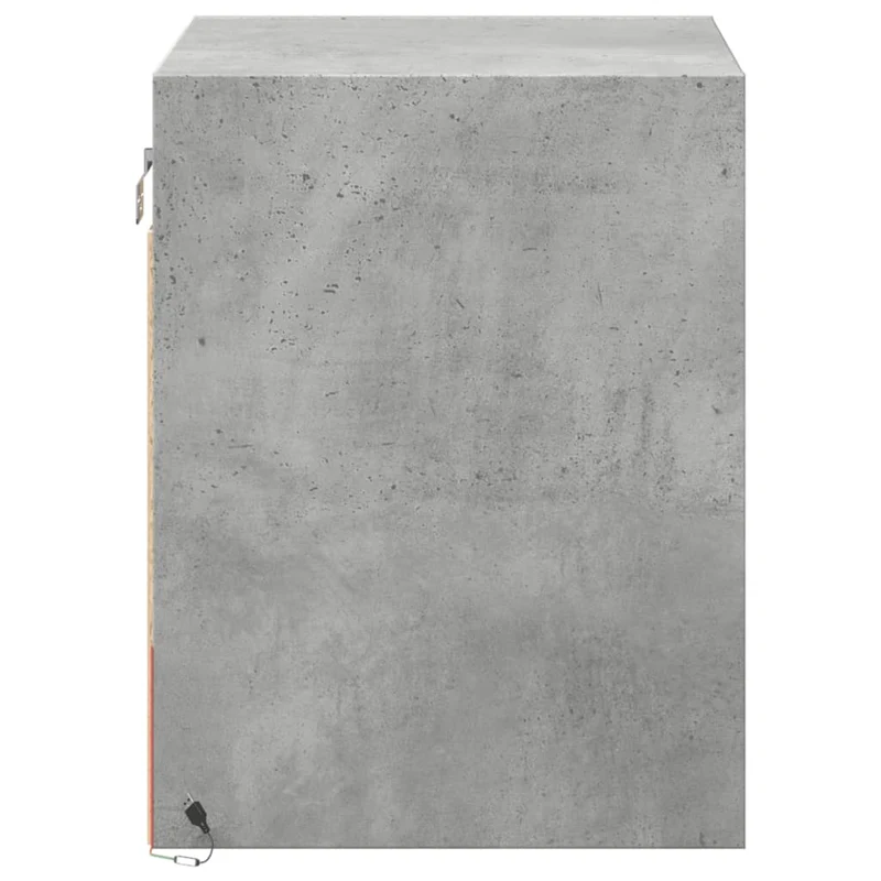 Lot de 2 tables de chevet murales avec lumières LED 45 x 31 x 40,5 cm bois d'ingénierie gris DEC036154