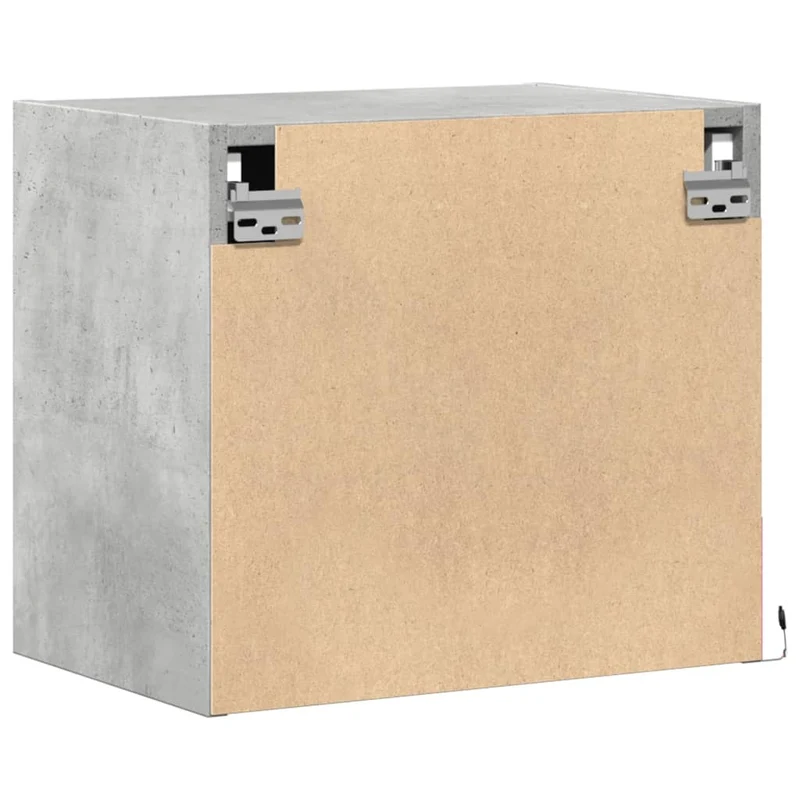 Lot de 2 tables de chevet murales avec lumières LED 45 x 31 x 40,5 cm bois d'ingénierie gris DEC036154