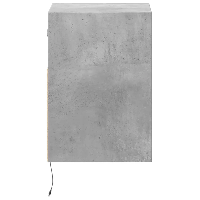 Lot de 2 tables de chevet murales 41 x 31 x 45 cm avec lumières LED en bois d'ingénierie gris DEC036153