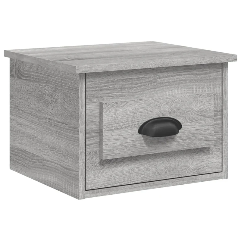 Lot de 2 tables de chevet murales avec tiroir 41,5 x 36 x 28 cm bois d'ingénierie gris DEC036111