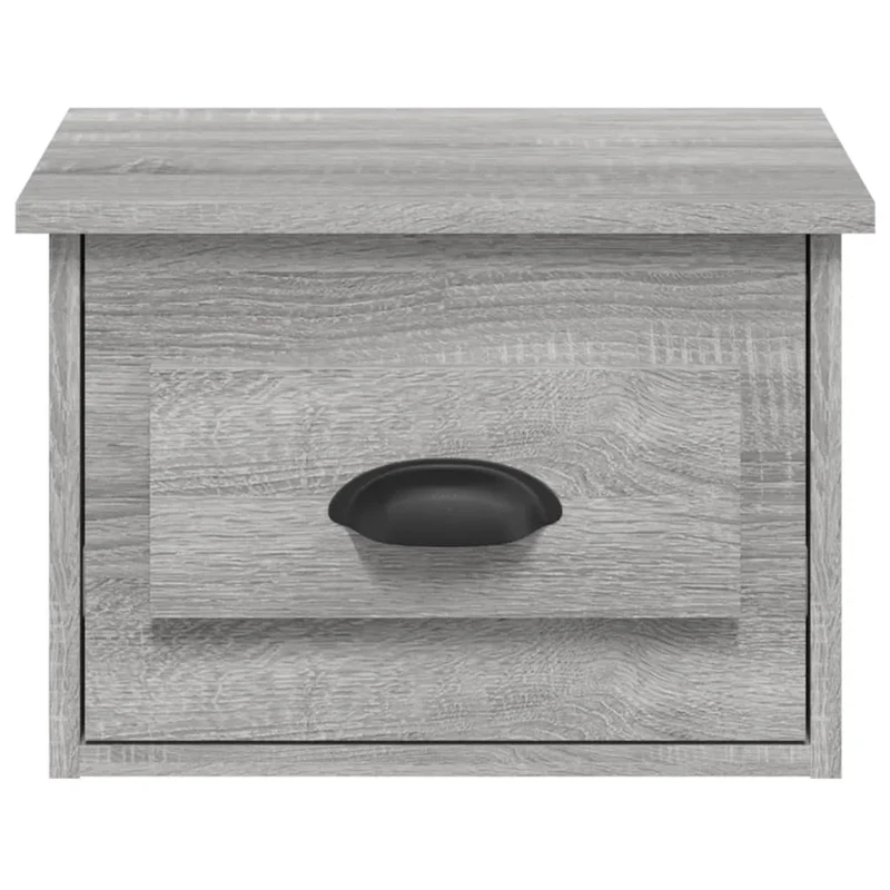 Lot de 2 tables de chevet murales avec tiroir 41,5 x 36 x 28 cm bois d'ingénierie gris DEC036111