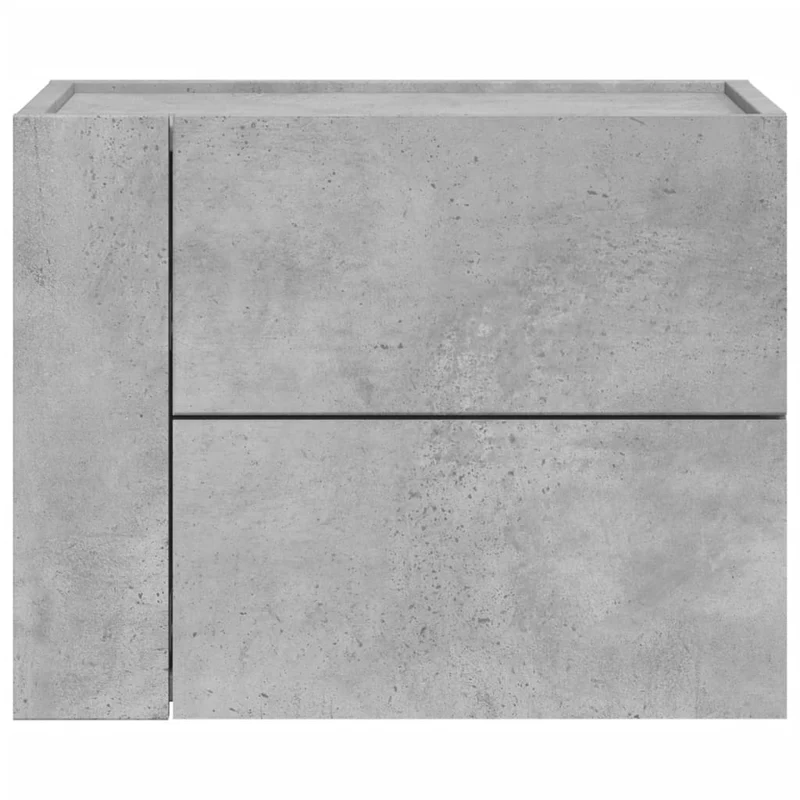 Lot de 2 tables de chevet murales avec deux tiroirs 45 x 30 x 35 cm bois d'ingénierie gris DEC036085