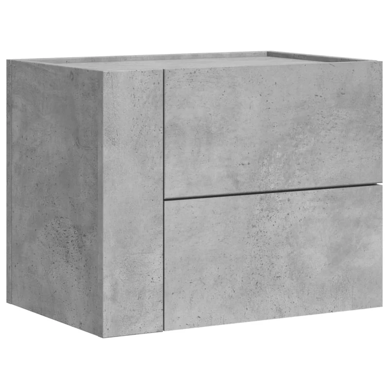 Lot de 2 tables de chevet murales avec deux tiroirs 45 x 30 x 35 cm bois d'ingénierie gris DEC036085