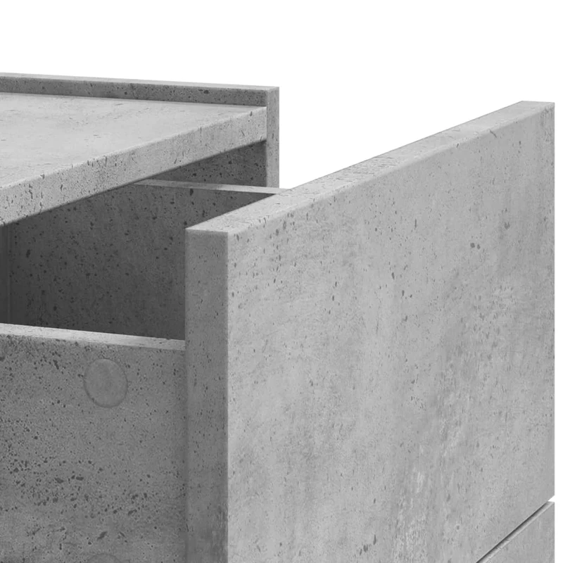 Lot de 2 tables de chevet murales avec deux tiroirs 45 x 30 x 35 cm bois d'ingénierie gris DEC036085