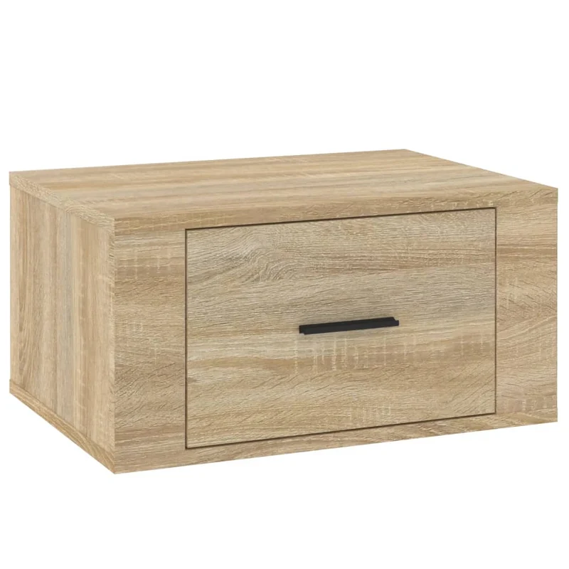 Lot de 2 tables de chevet murales avec tiroir 50 x 36 x 25 cm bois d'ingénierie couleur chêne DEC036075