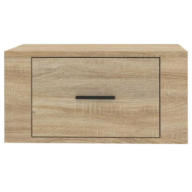 Lot de 2 tables de chevet murales avec tiroir 50 x 36 x 25 cm bois d'ingénierie couleur chêne DEC036075