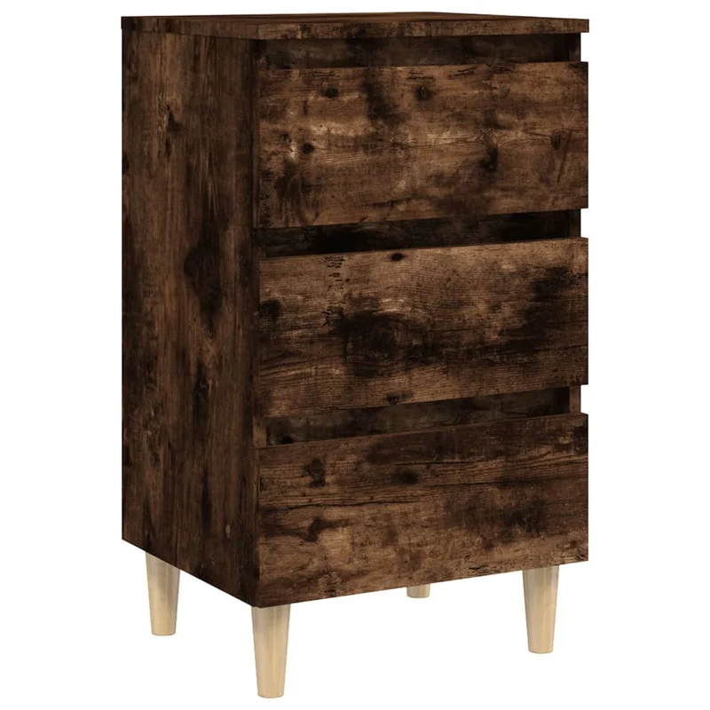 Lot de 2 tables de chevet avec 3 tiroirs 40 x 35 x 69 cm bois d'ingénierie marron DEC035973