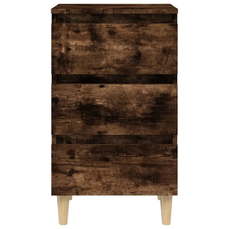Lot de 2 tables de chevet avec 3 tiroirs 40 x 35 x 69 cm bois d'ingénierie marron DEC035973