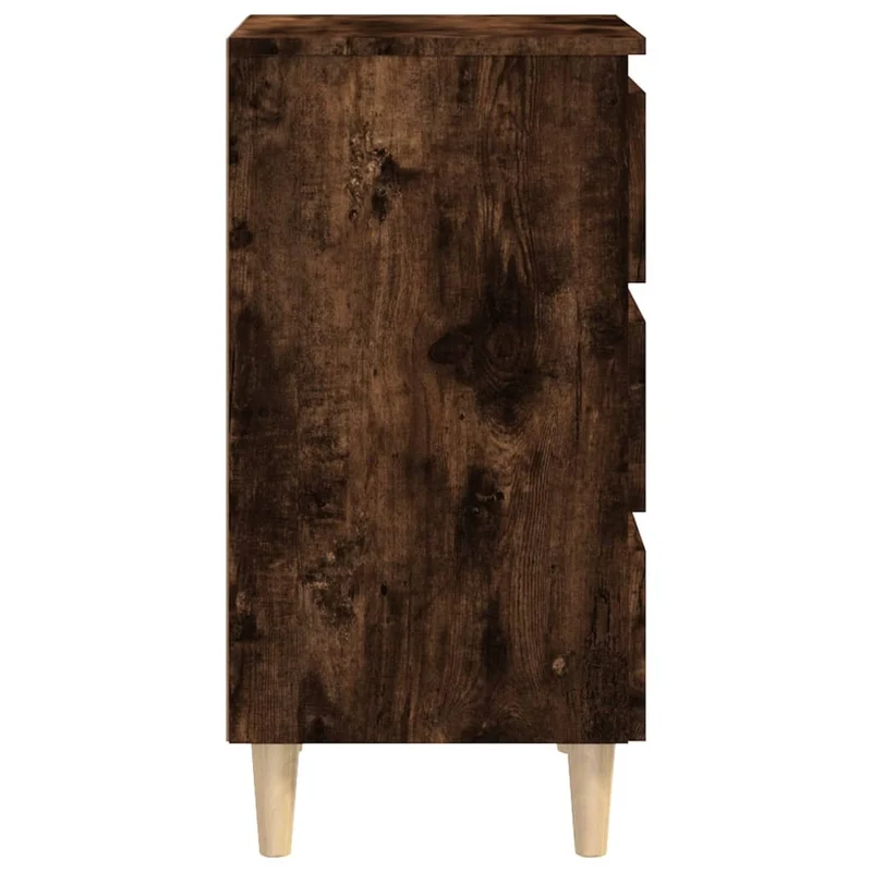 Lot de 2 tables de chevet avec 3 tiroirs 40 x 35 x 69 cm bois d'ingénierie marron DEC035973