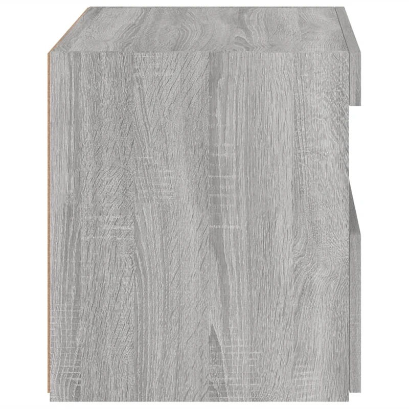 Lot de 2 tables de chevet avec lumières LED et tiroir 50 x 40 x 45cm bois d'ingénierie gris DEC035943