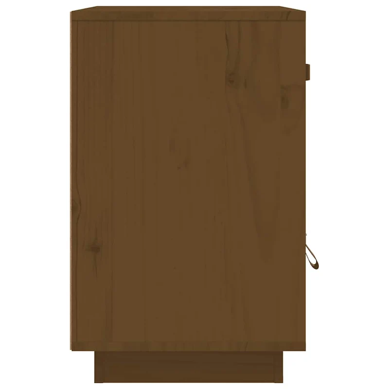 Lot de 2 tables de chevet avec tiroir et compartiment avec porte 40 x 34 x 55cm bois de pin couleur marron chêne DEC035923