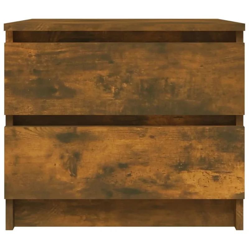 Lot de 2 tables de chevet avec deux tiroirs 50 x 39 x 43,5cm bois d'ingénierie marron DEC035820