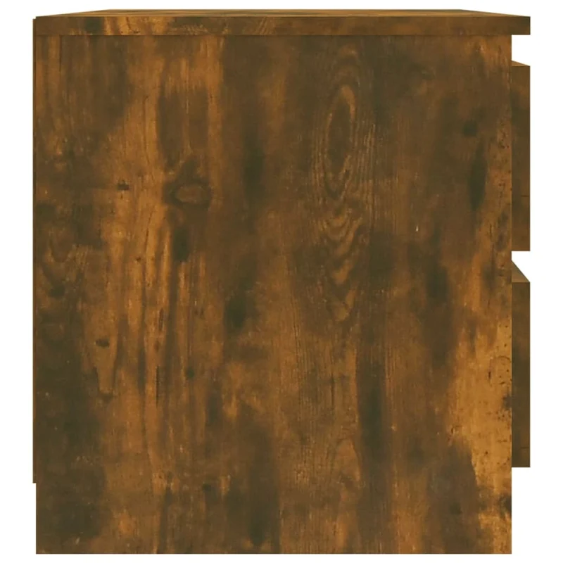 Lot de 2 tables de chevet avec deux tiroirs 50 x 39 x 43,5cm bois d'ingénierie marron DEC035820