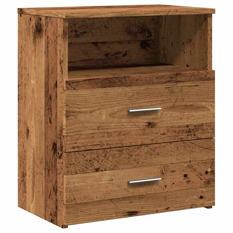 Lot de 2 tables de chevet avec tiroirs 50 x 32 x 60 cm bois d'ingénierie marron DEC035779