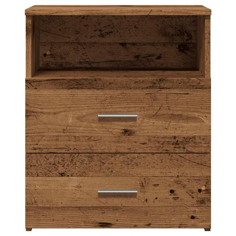 Lot de 2 tables de chevet avec tiroirs 50 x 32 x 60 cm bois d'ingénierie marron DEC035779