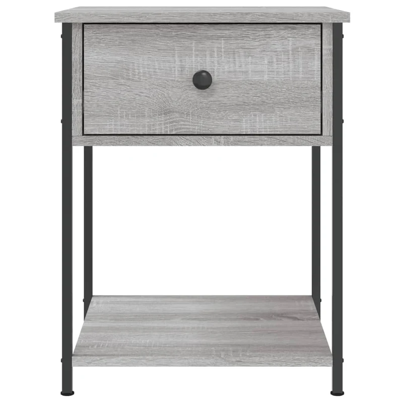Lot de 2 tables de chevet avec tiroir et étagère 44 x 45 x 58 cm bois ingénierie gris DEC035742