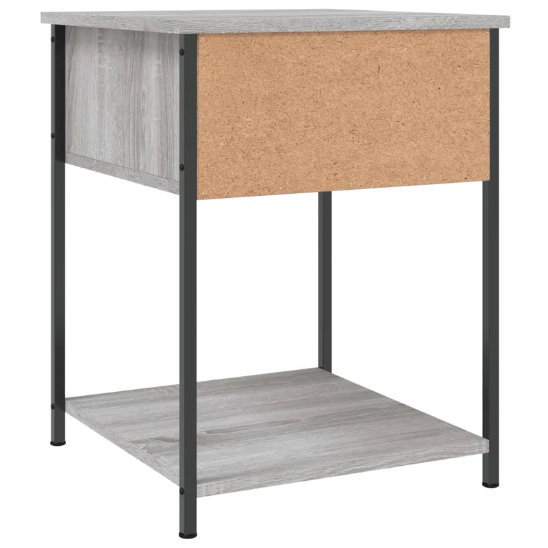 Lot de 2 tables de chevet avec tiroir et étagère 44 x 45 x 58 cm bois ingénierie gris DEC035742
