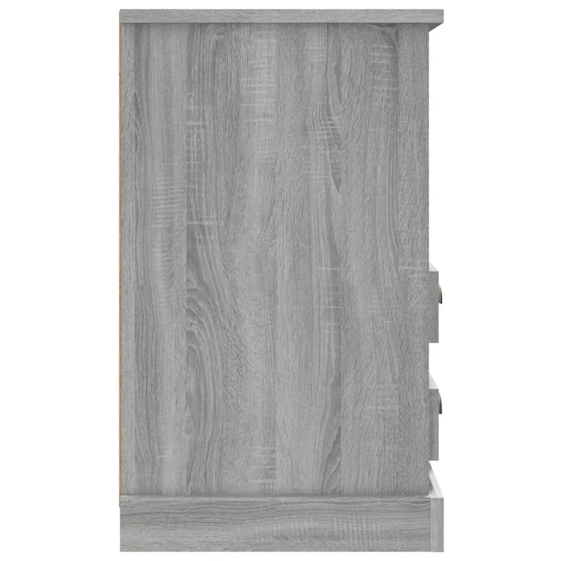 Lot de 2 tables de chevet avec deux tiroirs et étagère 43 x 36 x 60 cm bois d'ingénierie gris DEC035740
