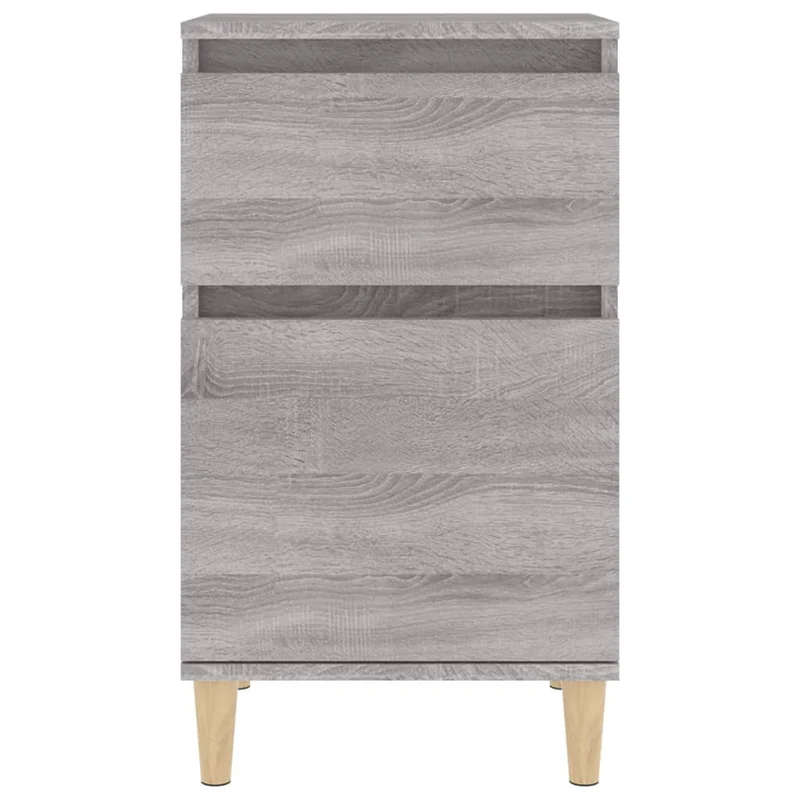 Lot de 2 tables de chevet avec tiroir et compartiment avec porte 40 x 35 x 70 cm bois d'ingénierie gris DEC035709