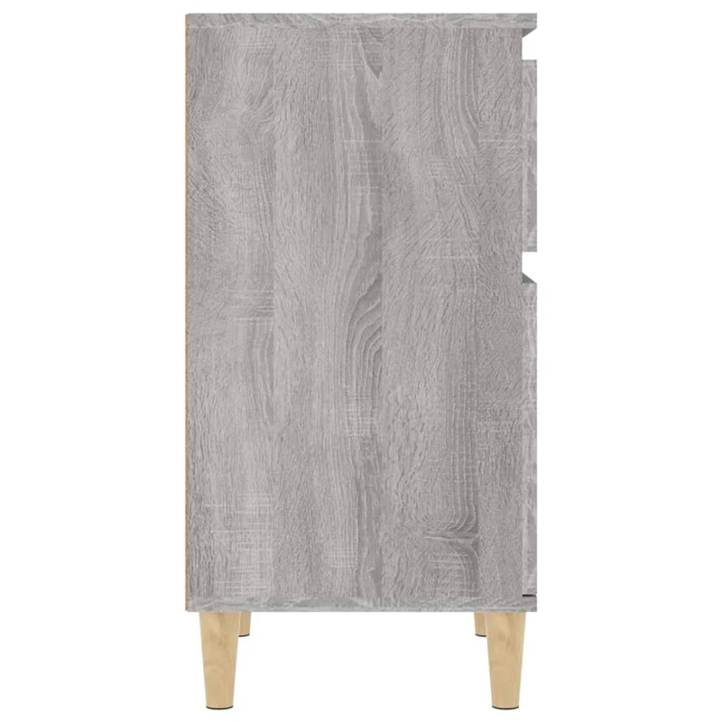 Lot de 2 tables de chevet avec tiroir et compartiment avec porte 40 x 35 x 70 cm bois d'ingénierie gris DEC035709