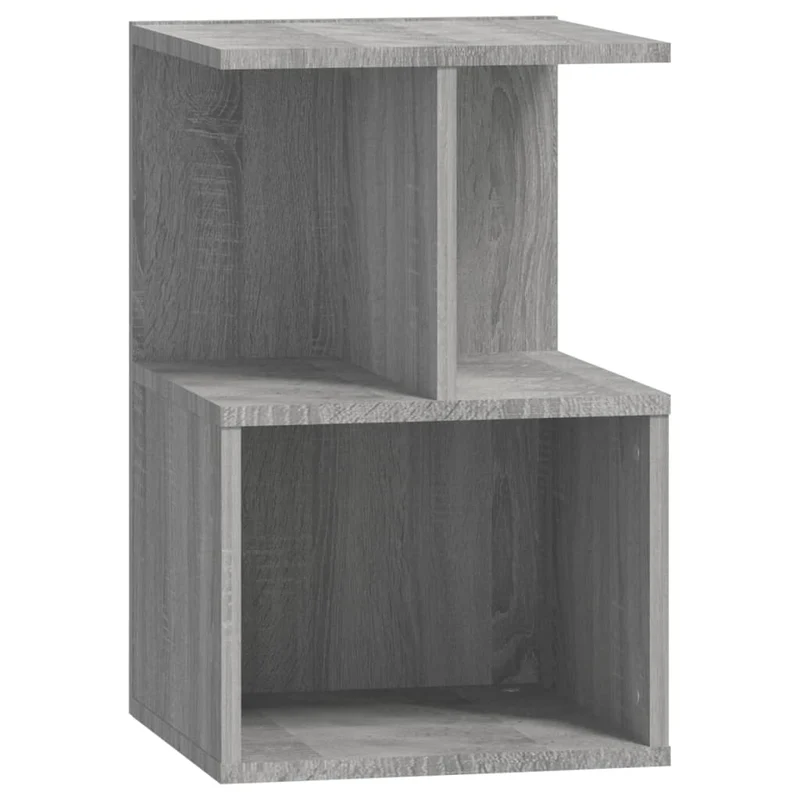 Lot de 2 tables de chevet avec étagères 35 x 35 x 55 cm bois ingénierie gris DEC035654