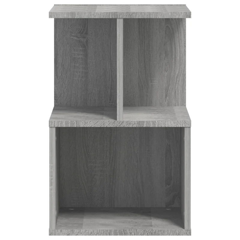 Lot de 2 tables de chevet avec étagères 35 x 35 x 55 cm bois ingénierie gris DEC035654