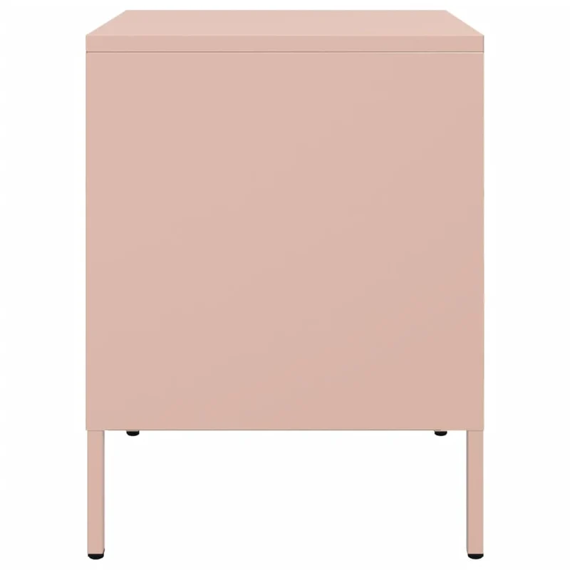 Lot de 2 tables de chevet avec tiroir et compartiment ouvert 36 x 39 x 50,5 cm acier rose DEC035630